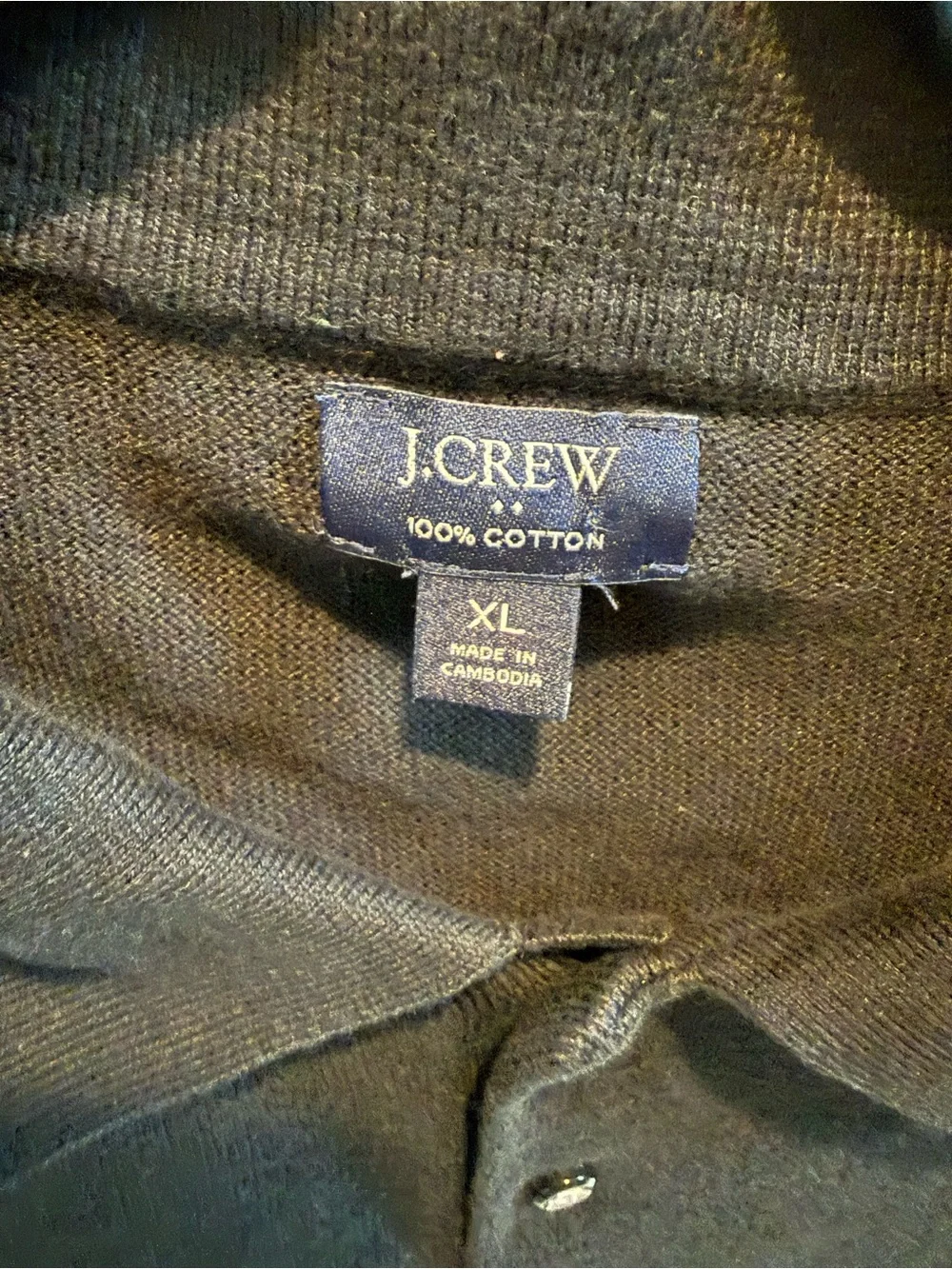 J. Crew Men's Black Knit Polo Shirt